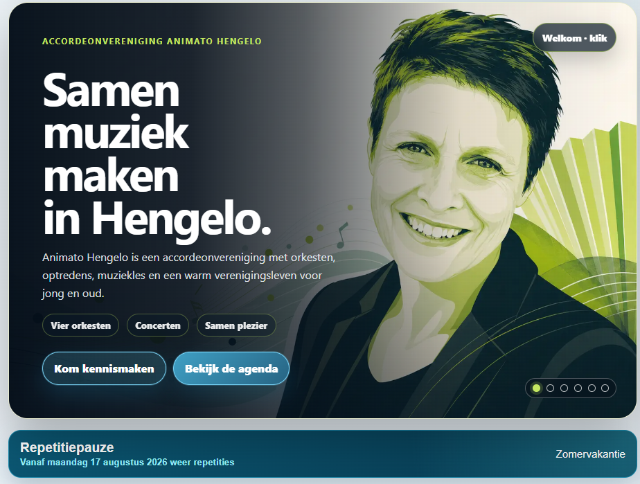 Voorbeeld van de nieuwe Animato-website